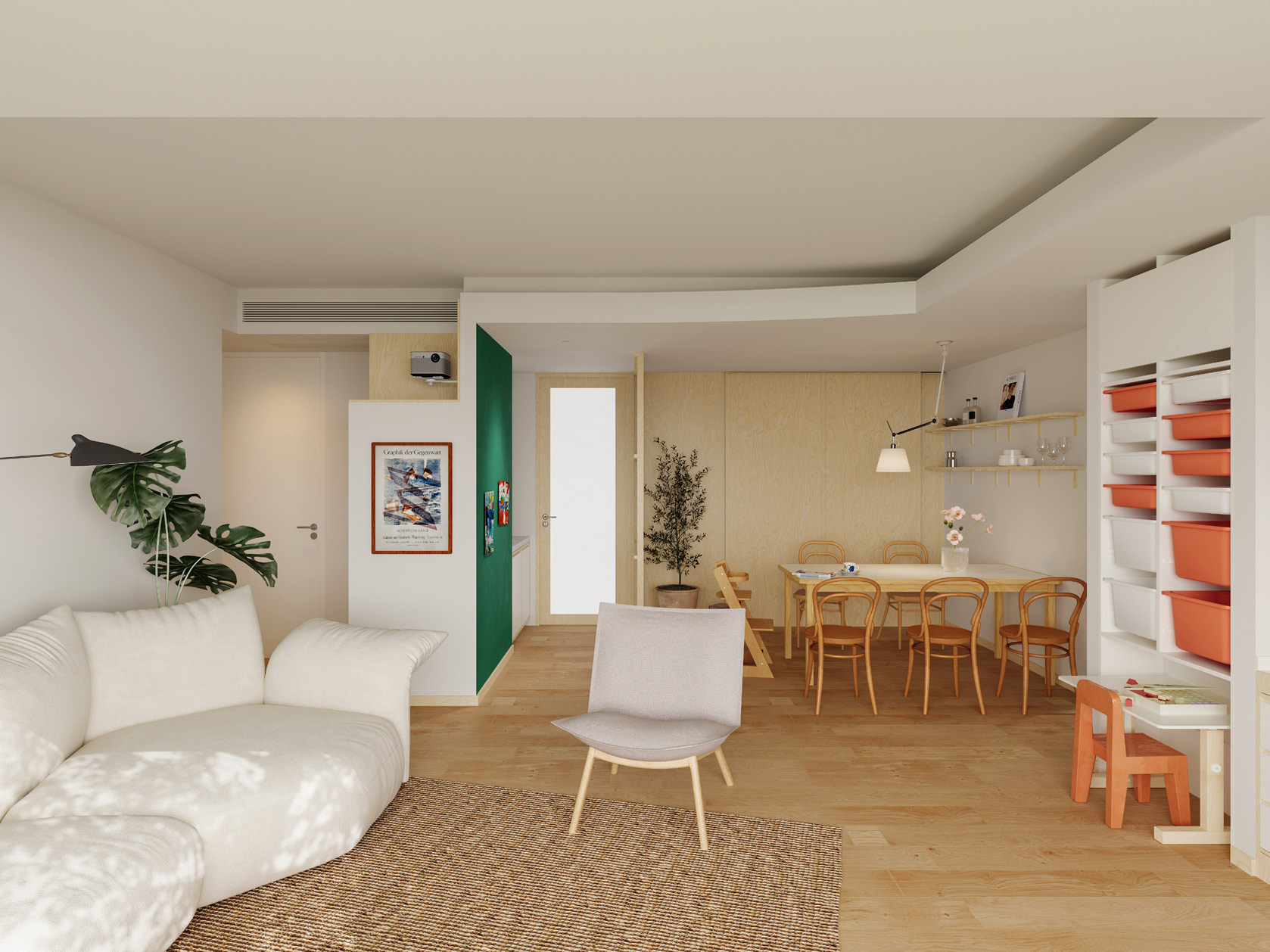 House L wide interior